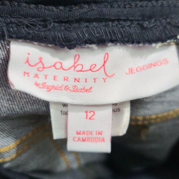 Isabel Maternity Over Belly Skinny Raw Hem Distressed Maternity Blue Ankle Jeans - Picture 10 of 11